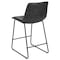 Flash Furniture 24" LeatherSoft Counter Height Barstools, Gray, PK2 2-ET-ER18345-24-GY-GG - alternate 6